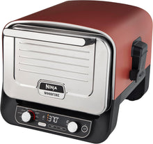 Load image into Gallery viewer, Ninja Woodfire Four à pizza extérieur électrique 8-en-1, rotissoire &amp; fumoir barbecue avec grille, plaque pro-heat, pierre à pizza, granulés de bois et pelle, 6 réglages, orange foncé OO101EU
