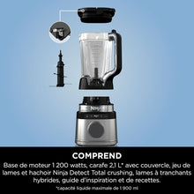Load image into Gallery viewer, Ninja Detect Power Blender Processor Pro 3-in-1, Blender 1200W, Mixing Bowl, Blender Blade, Individual Cup, Container, Knead, Blender, Chopping &amp; Mixing, Black, TB401EU