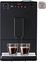 Load image into Gallery viewer, Melitta Caffeo Solo Noir Pure Black, Machine à Café à Grains avec Broyeur et Système d'Extraction des Arômes, Affichage LED, Mode 1 à 2 Tasses, Cafetière Expresso, Automatique, E950-222, 1400W