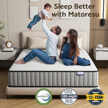 Load image into Gallery viewer, Matoresu Matelas 140x200 Hauteur 25cm, Matelas Hybride à Ressorts Ensachés Indépendant en Mousse à Mémoire de Forme, Tissu Doux pour La Peau&amp;Soutien Confortable, Matelas 2 Personnes Moyenne Ferme