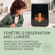 Load image into Gallery viewer, Panasonic NF-CC500SXE AirFryer Friteuse sans huile avec Hublot, 5L, 80-200°C, Minuterie Numérique et Écran LCD, Vapeur Douce, 11 Préréglages, Nettoyage Facile, Gris Mat
