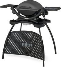 Load image into Gallery viewer, Weber Q1400 Barbecue électrique avec support, surface de cuisson 43 x 32 cm, nomade, grille en fonte émaillée divisée en 2 parties, couvercle et cuve en fonte d'aluminium - Gris foncé (52020853)