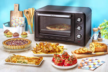 Load image into Gallery viewer, Moulinex Four électrique 39 L, 7 modes de cuisson, Chaleur tournante, Thermostat réglable jusqu’à 240° C, Tournebroche, Minuteur 120 min, Grille réversible, Optimo noir OX485810