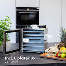 Load image into Gallery viewer, Vita5 Nobel Pro6 Deshydrateur Alimentaire avec 6 Plateaux en Inox - Déshydrateur avec Minuterie 24h et Température 35-75 °C - Deshydrateur Viande, Fruits, Champignons - 650W Déshydrateur Alimentaire