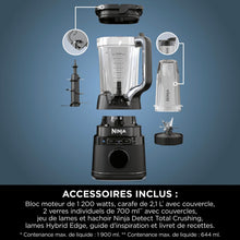 Load image into Gallery viewer, Ninja Detect Power Blender Pro &amp; Single Serve 2-in-1, 1200W Blender with 2L Container, 2 Individual Cups, Blender for Smoothies and Iced Drinks, Vegetable Chopping, Black, TB301EU