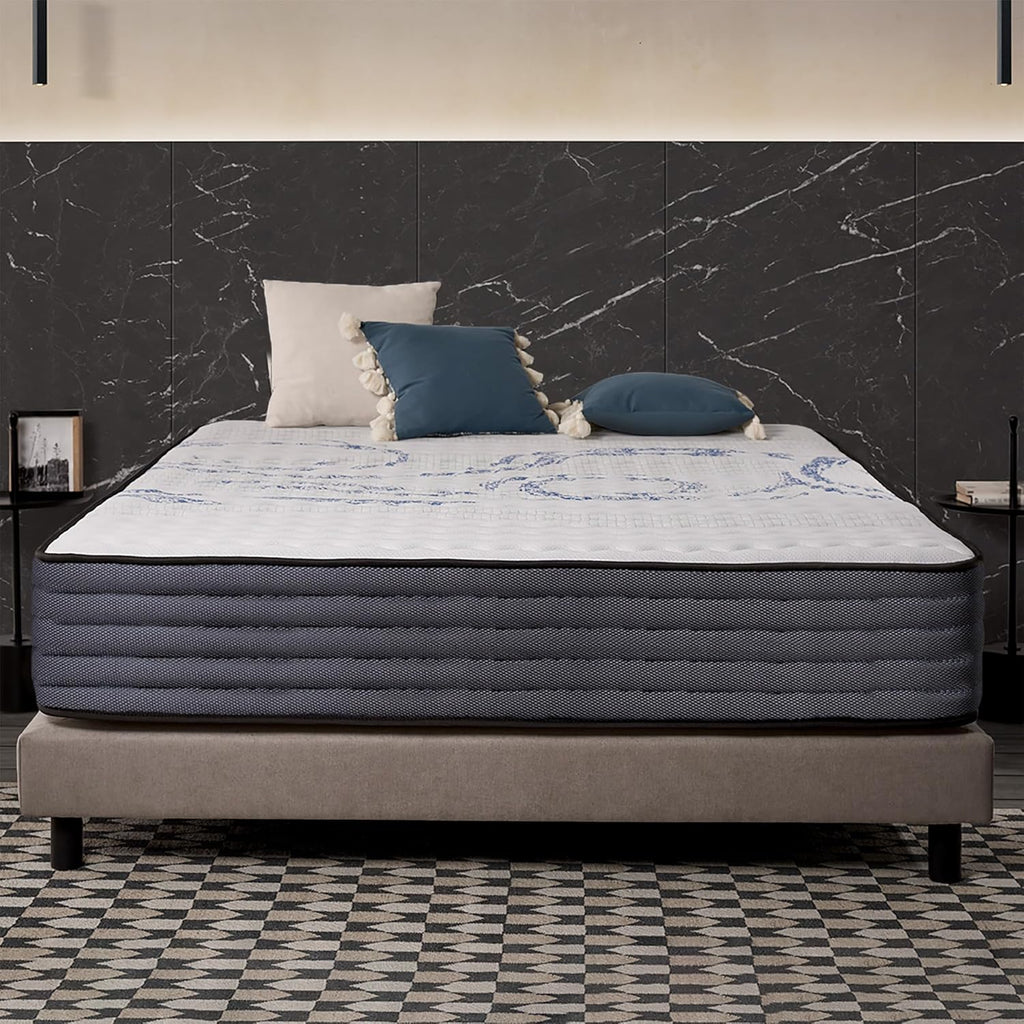 NATURALEX - Matelas PerfectSleep 180x200 - Épais 30 cm - Soutien Mousse à mémoire de Forme - Accueil Blue Latex - Confort Ferme - Respirant - 7 Zones - Réversible - Haute Densité - Fabriqué en Europe