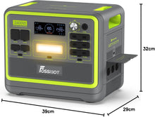 Load image into Gallery viewer, FOSSiBOT F2400 Station électrique portable CA 2400W (4800W Pic), Station Silencieux Solaire 2048Wh LiFePO4, Groupe Générateur Électrique Onduleur Alimentation de Secours à Domicile Camping