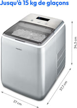 Load image into Gallery viewer, MEDION Ice maker (ice cube size small &amp; large, 2.6 litre water tank, short production time approx. 10 minutes, crystal clear ice cubes, self-cleaning, control window, screen,