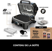 Load image into Gallery viewer, Ninja Woodfire Barbecue électrique et fumoir Pro XL avec thermomètre, barbecue et Air fryer d'extérieur 4-en-1 avec système Smart Cook et granulés Woodfire, portatif, gris/noir, OG850EU