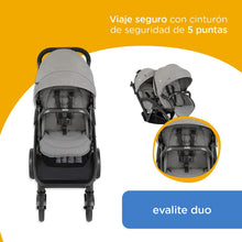 Load image into Gallery viewer, Joie - Evalite™ Duo - Poussette Double - Siège Arrière Inclinable À Plat - Pliage Facile &amp; Compact - Compatible Sièges Auto - Suspension 4 Roues - Harnais 5 Points SoftTouch - Dès la naissance