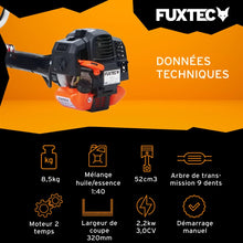 Load image into Gallery viewer, Fuxtec Débroussailleuse Thermique Professionnelle FX-PS152 52 cm3 3CV Système Anti Vibration - 2 en 1 Coupe-Bordure avec Tête de Coupe Double Fil et Lame 3 Dents Modèle Conçu pour Les Pros