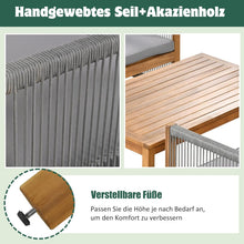 Load image into Gallery viewer, Zepneiy Salon de Jardin, Salon de Jardin 4 Personnes, avec canapé, Table Basse et Coussins, Housse en Tissu déhoussable et Lavable, Noir (Coussins d'assise Inclus)
