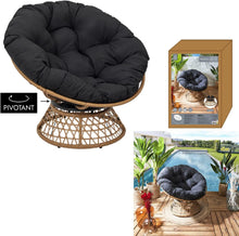 Load image into Gallery viewer, HOME DECO FACTORY, Fauteuil Pivotant Extérieur, Chaise Relax Ronde, 1 Place Pivotant à 360°, Coussin Épais Grand Confort Inclus, Mobilier de Jardin pour Amenagement Balcon Terrasse Salon de Jardin