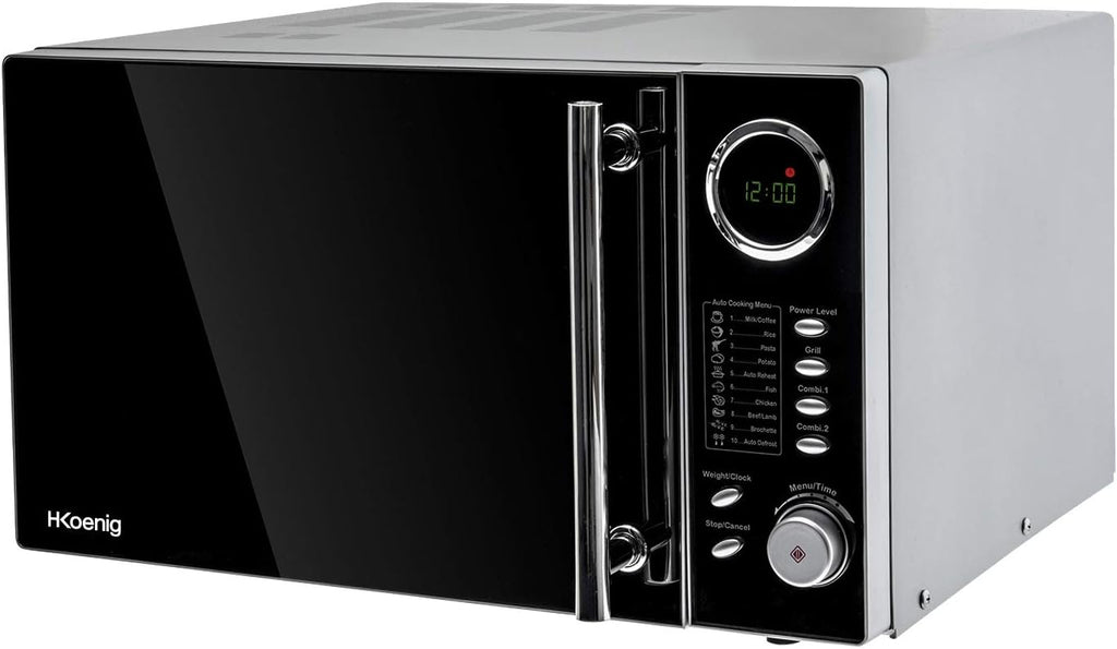 H.Koenig Microwave Oven Grill 2 in 1 VIO9, 25L, 27cm Turntable, 10 Cooking Modes up to 1000W, Defrosting, Combined Cooking, LCD Display [Energy Class A+]