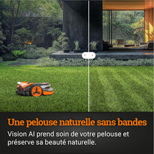 Load image into Gallery viewer, WORX LANDROID Vision WR206E.1, Robot Tondeuse sans Fil périphérique 600 m² Surf.Max 700 m², Installation en 30 Min, Caméra 4K + IA Adaptative, évite Tous Les Obstacles, Coupe des Bordures, Multizone