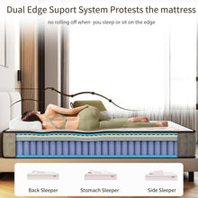 Load image into Gallery viewer, Matoresu Matelas 140x200 Hauteur 25cm, Matelas Hybride à Ressorts Ensachés Indépendant en Mousse à Mémoire de Forme, Tissu Doux pour La Peau&amp;Soutien Confortable, Matelas 2 Personnes Moyenne Ferme