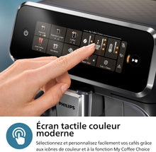 Load image into Gallery viewer, Philips Série 2200 Machine Expresso Automatique - 2 Boissons, Mousseur à Lait Classique, Écran Tactile, Broyeur Céramique, Aroma Seal, Noir Mat (EP2220/10)