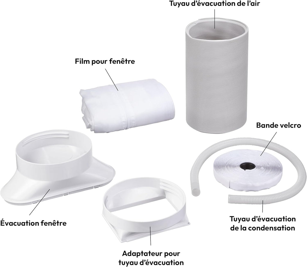 MEDION Smart Climatiseur Mobile P1002 (10000 BTU, 3-en-1, Refroidir, Déshumidification, Ventilation, jusqu'à 34m², kit de joint de fenêtre, mode sommeil, contrôle Wifi, Télécommande, Écran, MD 37733)