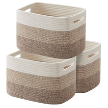 Load image into Gallery viewer, OIAHOMY Storage Basket, Woven Baskets for Storage, Cotton Rope Basket for toys,Towel Baskets for Bathroom - Pack of 3, Gradient Yellow