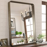 Tyro Bathroom Decorative Home Decor Corner Hangs Accent Mirror Latitude Run Finish: Bronze, Size: 24